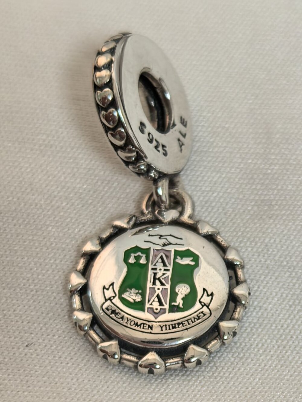 Pandora Alpha Kappa Alpha Sorority Charm Pendant, S925 Silver Jewelry